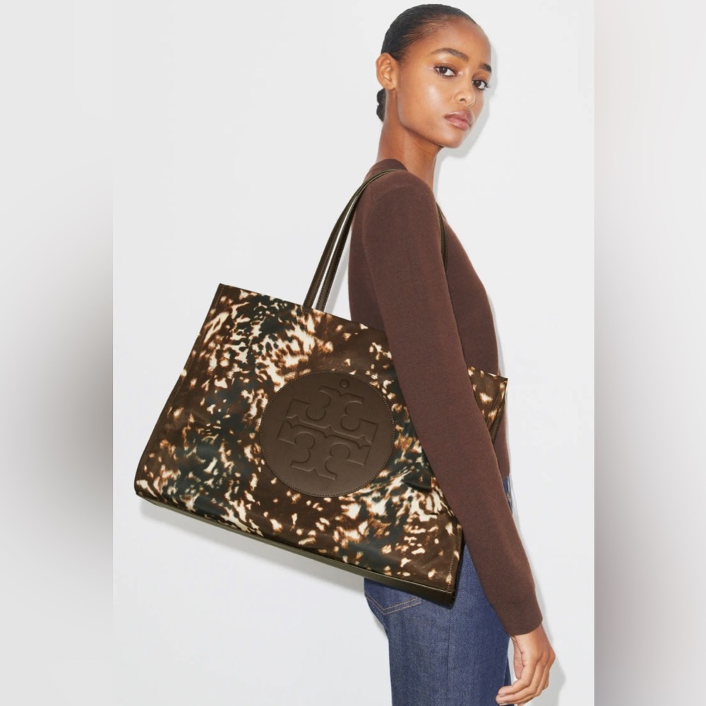 NWOT Tory Burch Ella Print Fall Down Tote Bag - Picture 4 of 16